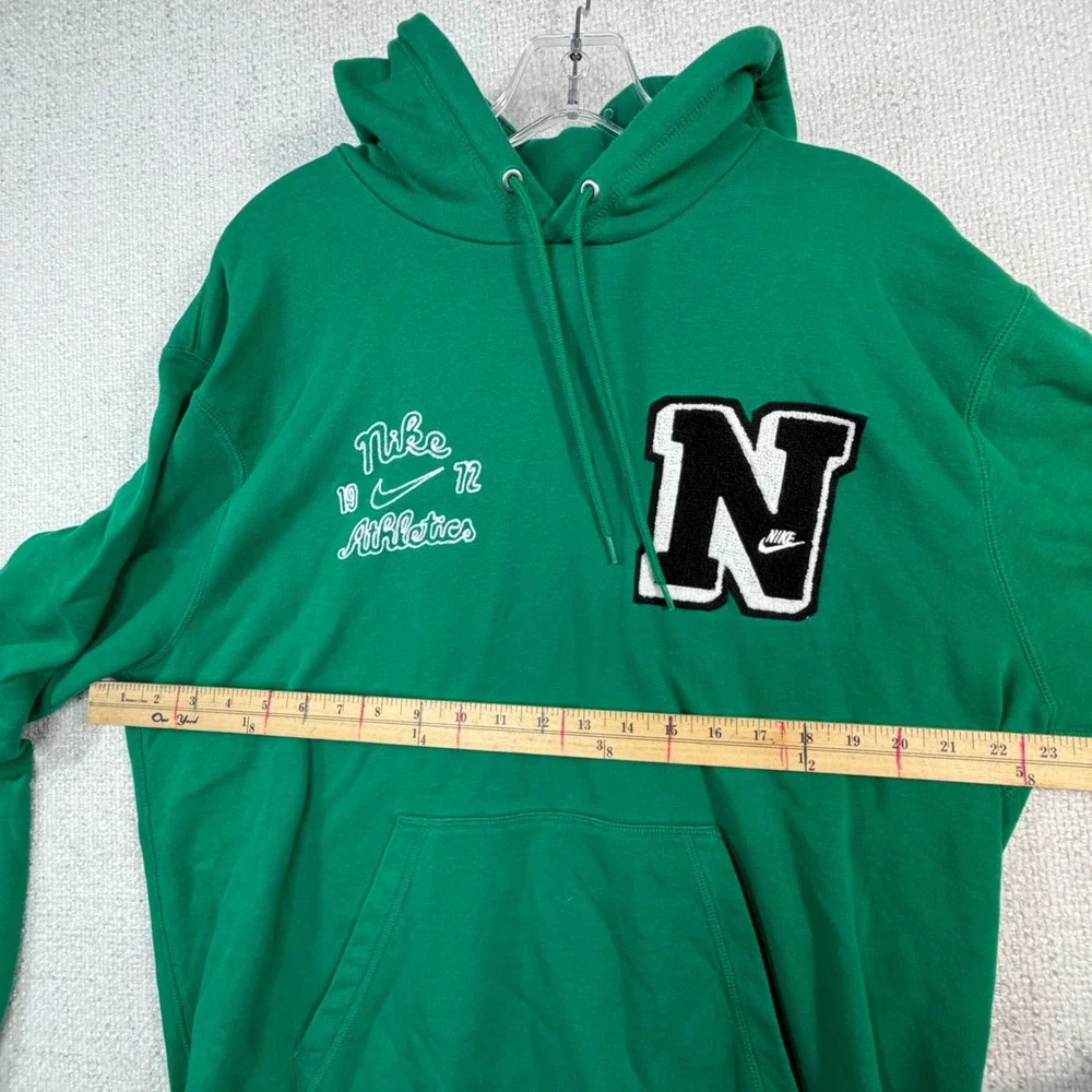 Nike Athletics 1972 Green Pullover Hoodie Chenille Patch Mens Large L